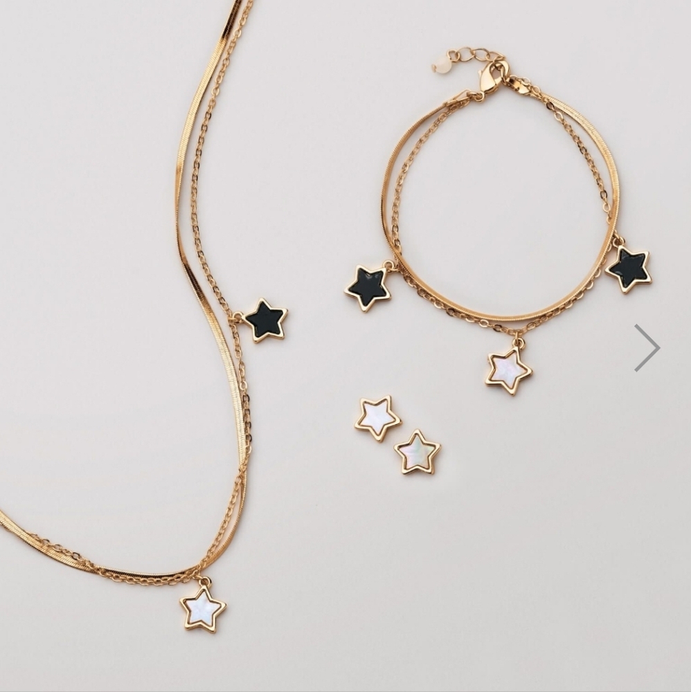 NWT Starlight Mother-of-Pearl and Onyx 3-Piece Set